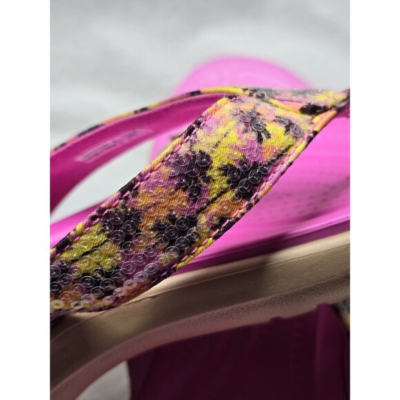 CROCS Women's Capri V Graphic Sequin Flip Flop Women's Size 7 - Picture 7 of 7